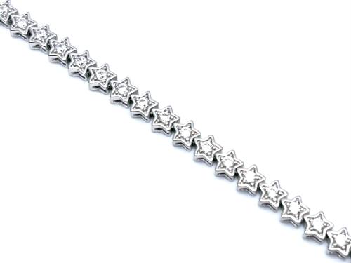 Silver CZ Stars Bracelet