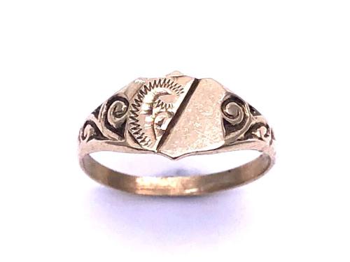 9ct Yellow Gold Baby Shield Signet Ring