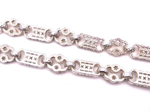 SIlve Stars & Bars Necklet 22 Inch