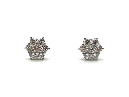 9ct Laboratory Grown Diamond Cluster Stud Earrings