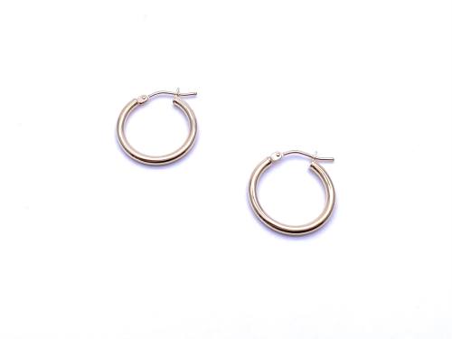 9ct Yellow Gold Hoop Earrings 15mm