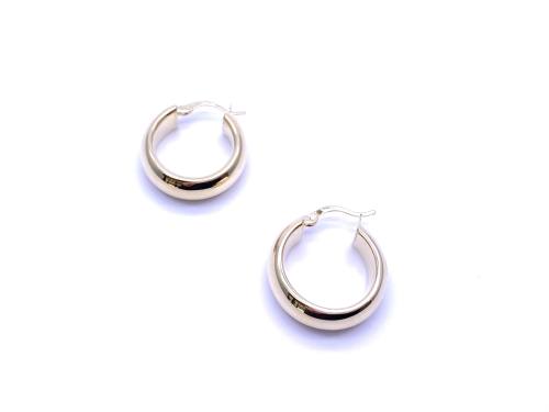 9ct Yellow Gold Chunky Hoop Earrings 15mm