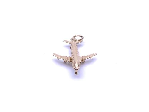 9ct Yellow Gold Plane Charm/Pendant