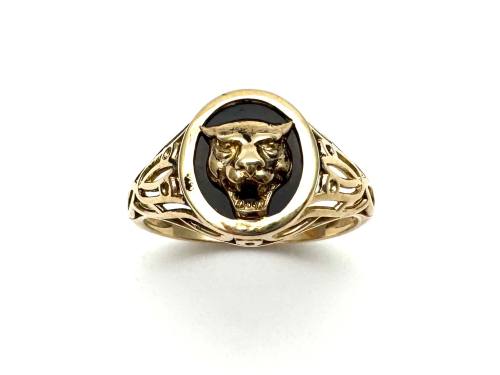 9ct Yellow Gold Onyx Tiger Ring