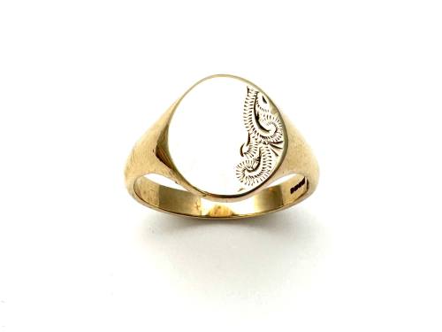 9ct Yellow Gold Oval Signet Ring