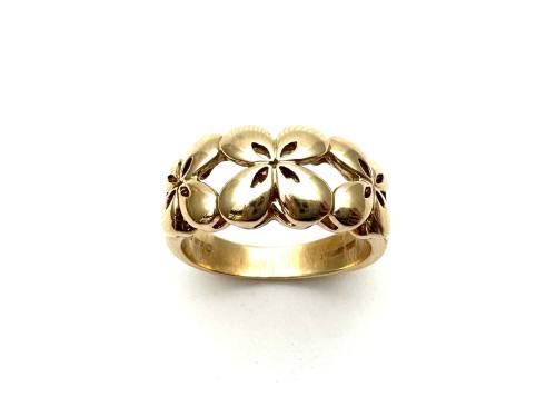 9ct Plain Gold Flower Ring