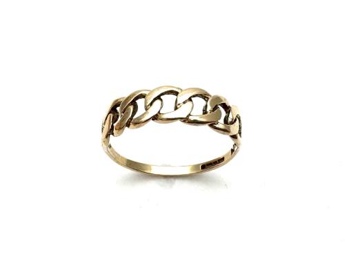 9ct Yellow Gold Curb Link Ring