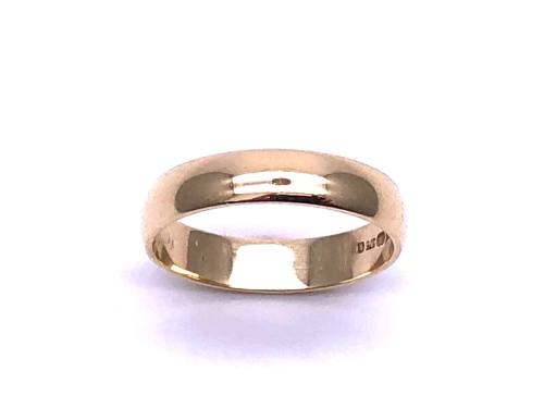 9ct Yellow Gold Plain Wedding Ring 4mm