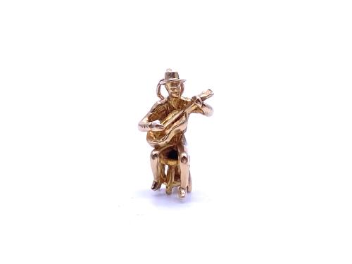 9ct Guitar Player Charm/Pendant