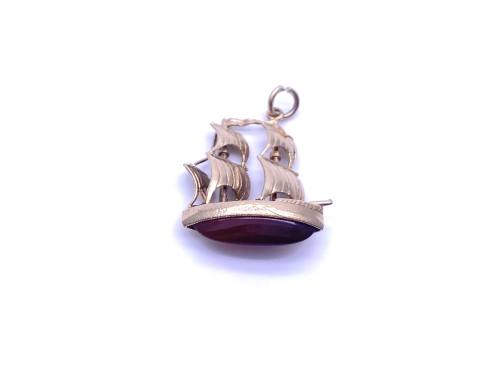 9ct Yellow Gold Ship Charm/Pendant