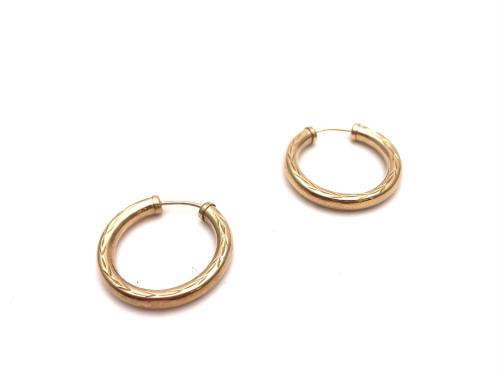 9ct Yellow Gold Chunky Hoop Earrings