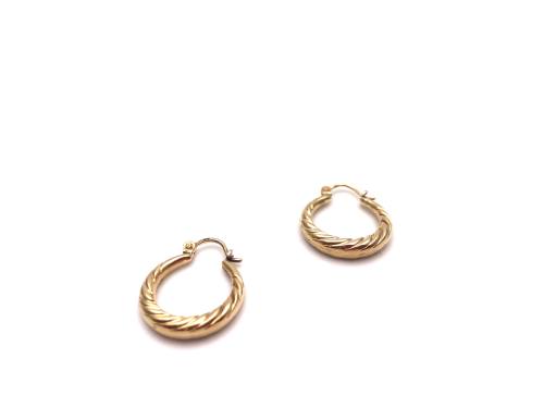9ct Yellow Gold Twisted Hoop Earrings