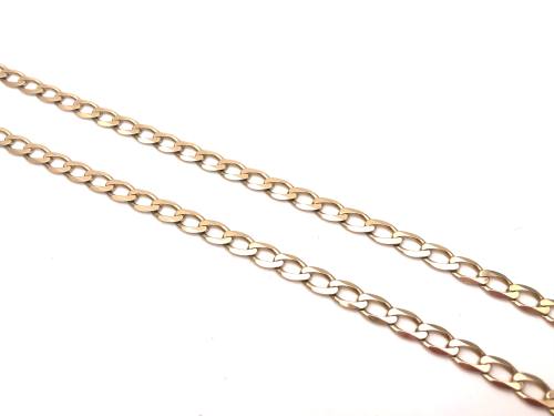 9ct Yellow Gold Flat Curb Chain 18 3/4