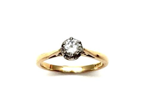 18ct Yellow Gold Diamond Solitaire Ring