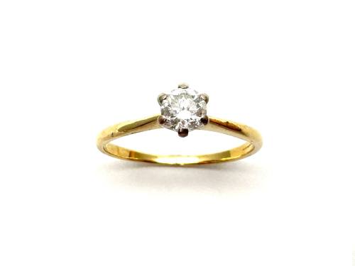 18ct Yellow Gold Diamond Solitaire Ring