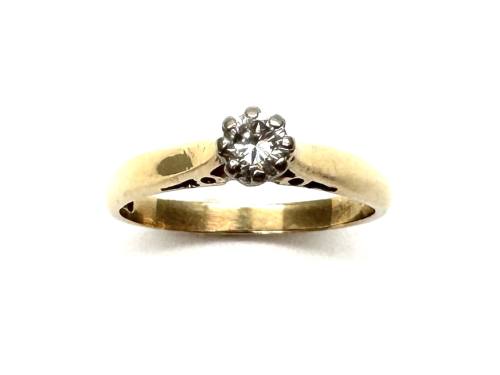 9ct Yellow Gold Diamond Solitaire Ring