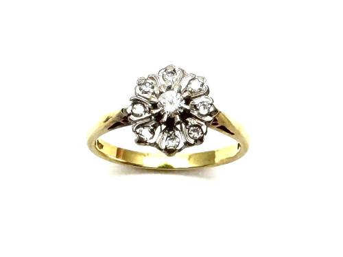 18ct Yellow Gold Diamond Cluster Ring