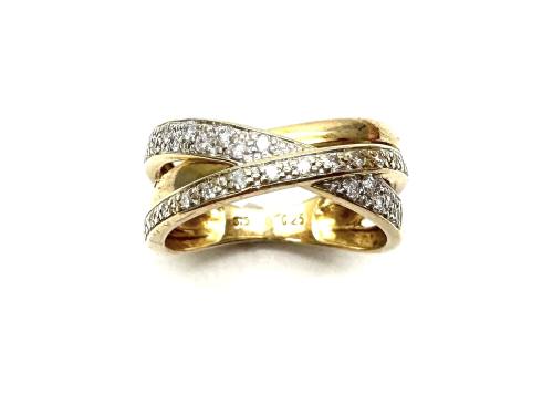 9ct Diamond Crossover Ring 0.25ct
