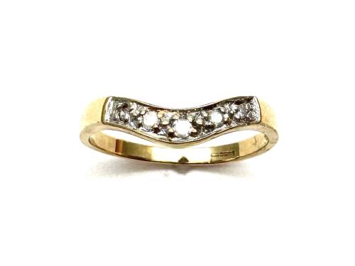 9ct Yellow Gold Diamond Wishbone Ring
