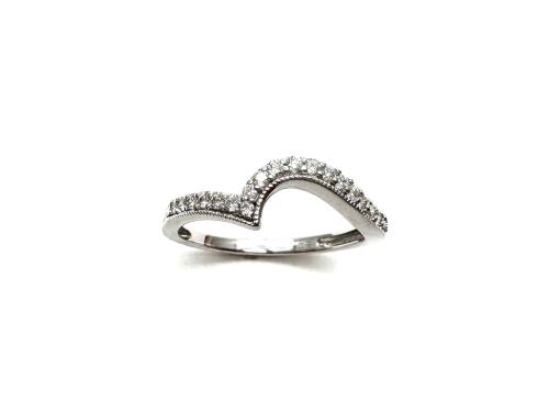 9ct Diamond Wishbone Ring 0.19ct