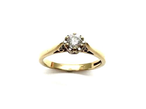 9ct Yellow Gold Diamond Solitaire Ring