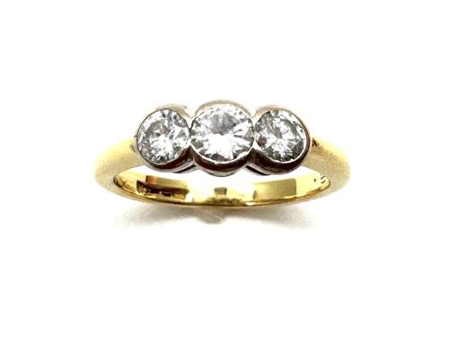 18ct Yellow Gold Diamond 3 Stone Ring