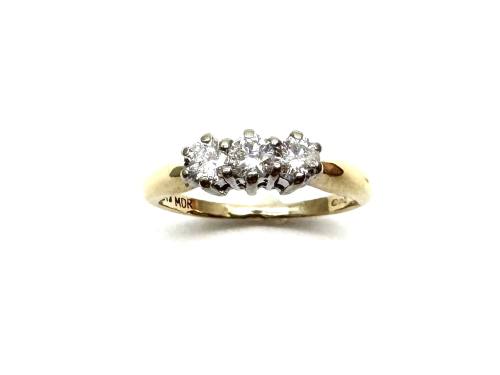 9ct Yellow Gold Diamond 3 Stone Ring