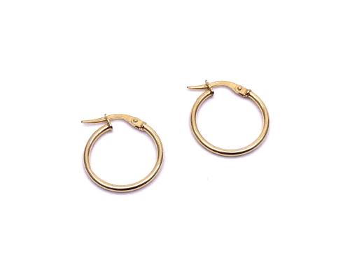 9ct Yellow Gold Plain Hoop Earrings