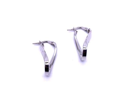9ct White Gold Twisted Hoop Earrings