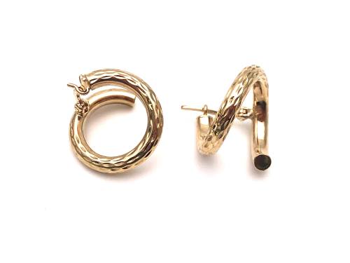 9ct Yellow Gold Swirl Stud Earrings