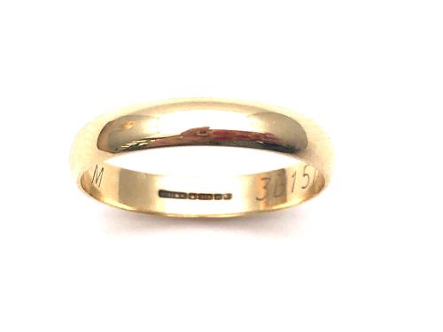 9ct Yellow Gold Wedding Ring 3mm