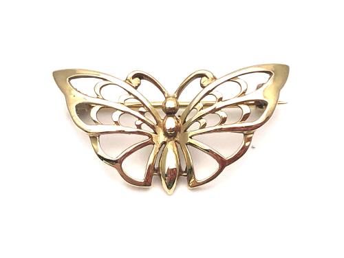 9ct Yellow Gold Butterfly Brooch