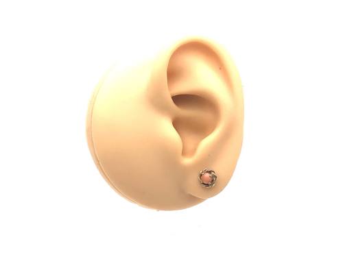 9ct Yellow Gold Coral Earrings 7mm
