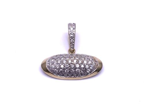 9ct Yellow Gold CZ Oval Pendant