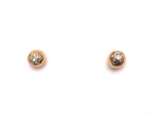 18ct Diamond Ball Stud Earrings 5mm