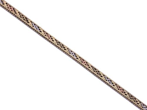 9ct 3 Colour Bracelet 7 1/2 inch