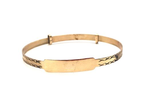 9ct Yellow Gold Baby ID Bangle