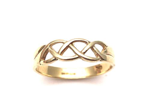9ct Yellow Gold Plain Plaited Ring