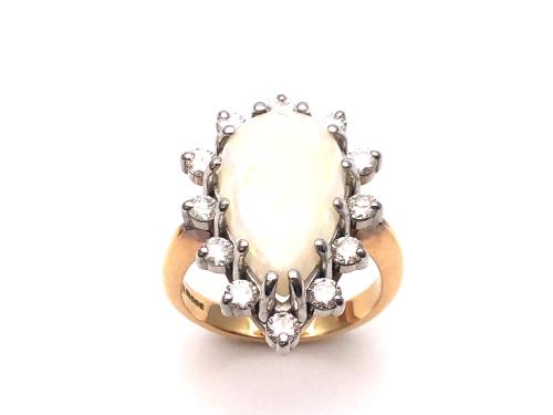 18ct Opal & Diamond Cluster Ring