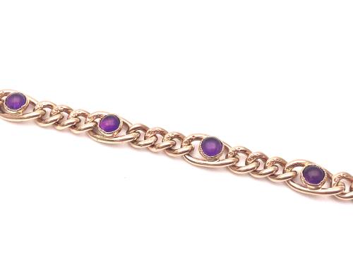 9ct Rose Gold Amethyst Bracelet 7.5inch