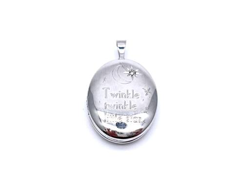 Silver Diamond Twinkle Little Star Locket