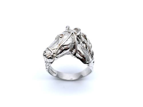 Silver Horses Head Ring