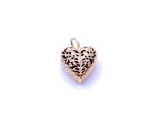 9ct Yellow Gold Heart Charm/Pendant