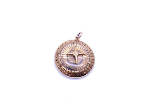9ct Yellow Gold Roullette Charm/Pendant