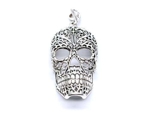 Silver Filigree Skull Pendant