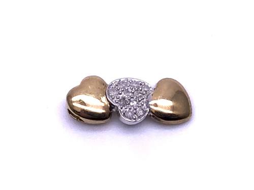 9ct Yellow Gold Diamond Heart Pendant