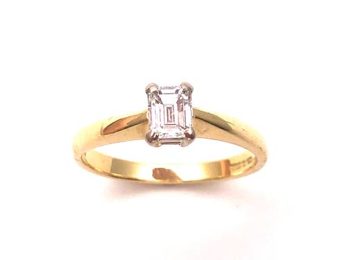 18ct Emerald Cut Diamond Solitaire Ring