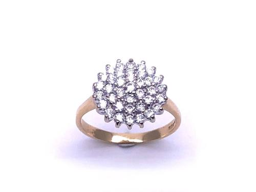 18ct Yellow Gold CZ Cluster Ring
