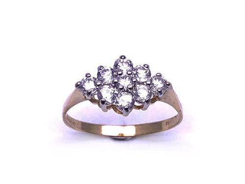 9ct Yellow Gold CZ Cluster Ring