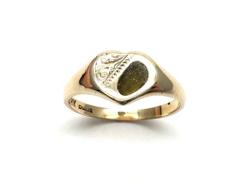 9ct Yellow Gold Heart Signet Ring